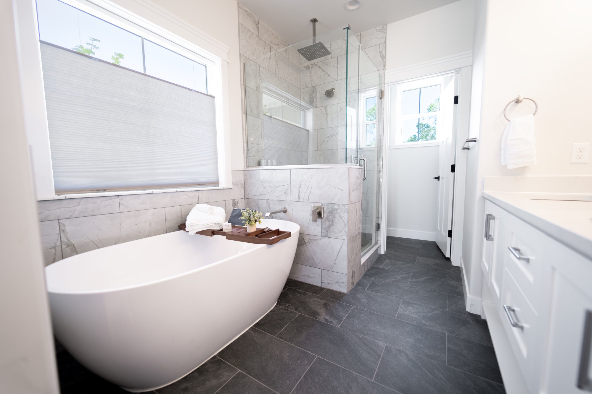 Luxury master bathroom with soaking tub